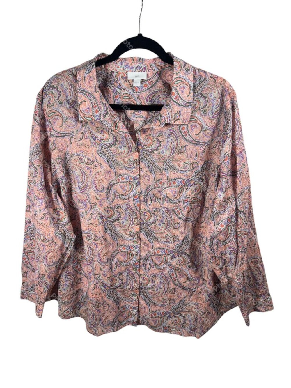 J Jill Top Womens Button Down Shirt Long Sleeve Lightweight 2X Casual Work